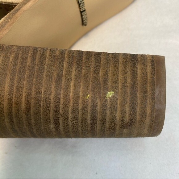 Gianni Bini Leather Suede Tan Tassel Cut Out Western Peep Toe Heel Shoe SZ 10M - Picture 14 of 14